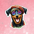 Beauceron- Cute Hippie Dog Sticker