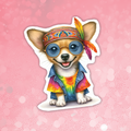 Chiweenie - Cute Hippie Dog Sticker