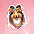 Collie - Cute Hippie Dog Sticker