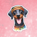 Dobermann - Cute Hippie Dog Sticker