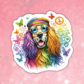 English Setter - Cute Hippie Dog Sticker