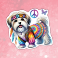 Havanese - Cute Hippie Dog Sticker