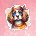 Irish Setter - Cute Hippie Dog Sticker