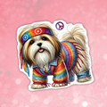 Lhasa Aspo - Cute Hippie Dog Sticker