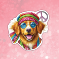 Nova Scotia Duck Tolling Retriever - Cute Hippie Dog Sticker