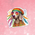 Weimaraner - Cute Hippie Dog Sticker