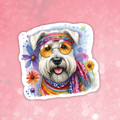 Wheaten Terrier - Cute Hippie Dog Sticker