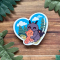 Mothman Emotional Support Cryptid With Pet - Sticker