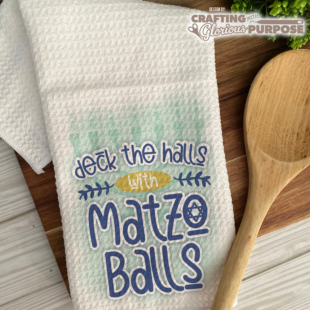 Deck The Halls With Matzo Balls - Holiday Hand Towel