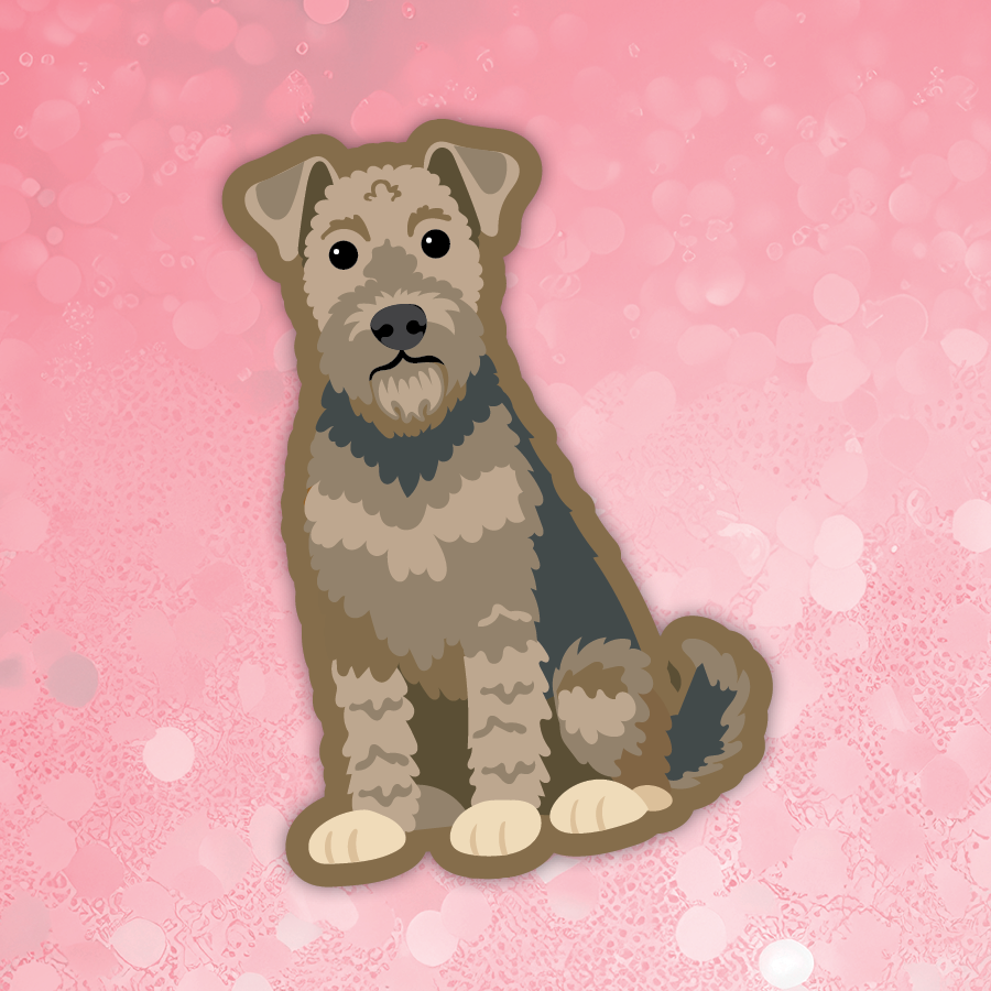 Airedale Terrier black and tan sticker