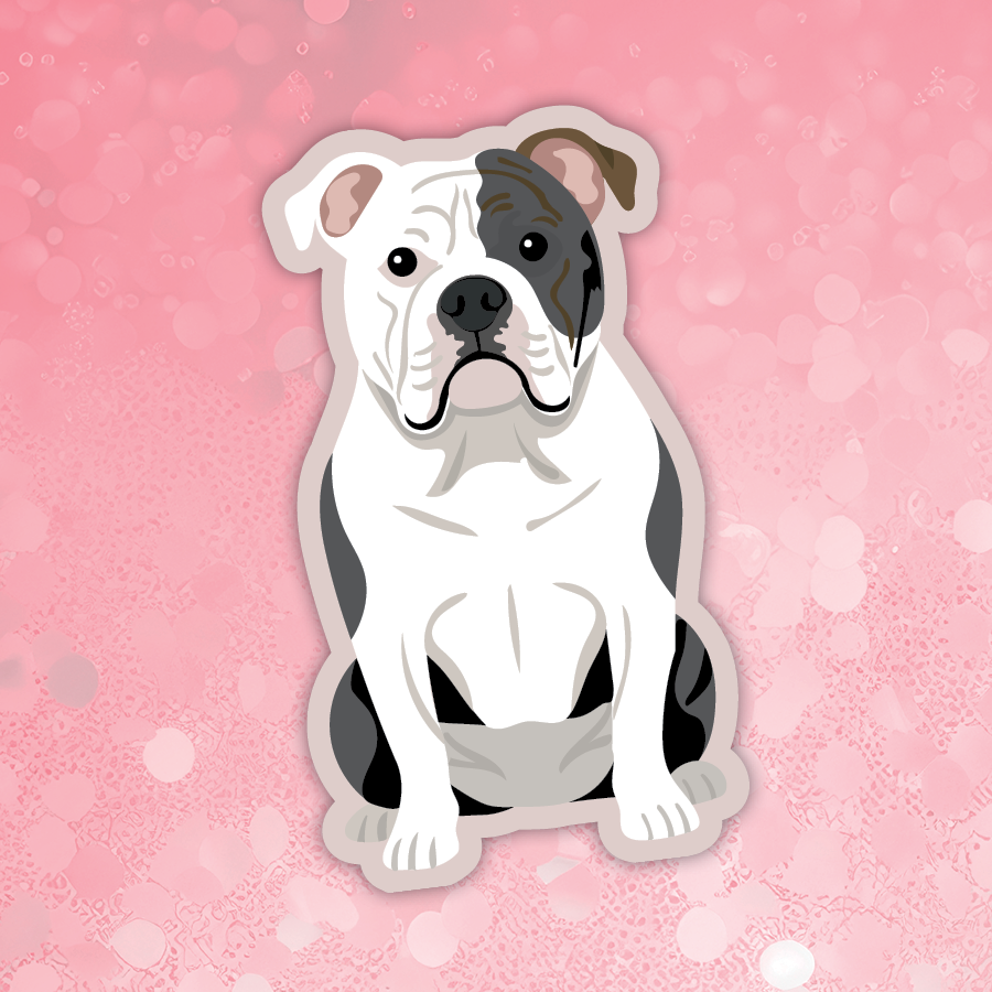 American Bulldog black and white sticker