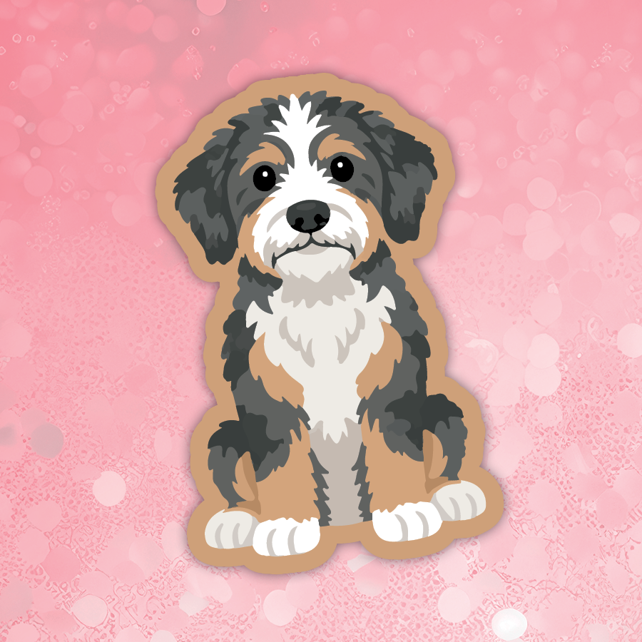 Aussiedoodle dog sticker tri-colored