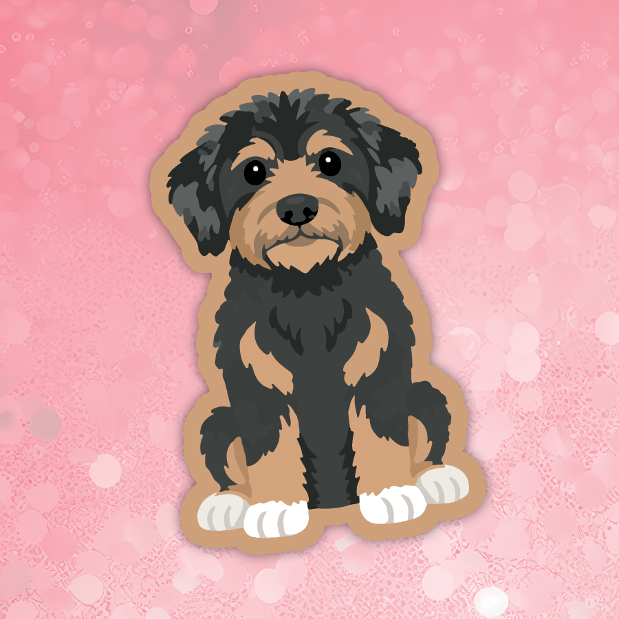 Aussiedoodle brown and black sticker