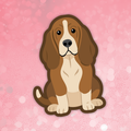 Basset Hound dog brown sticker