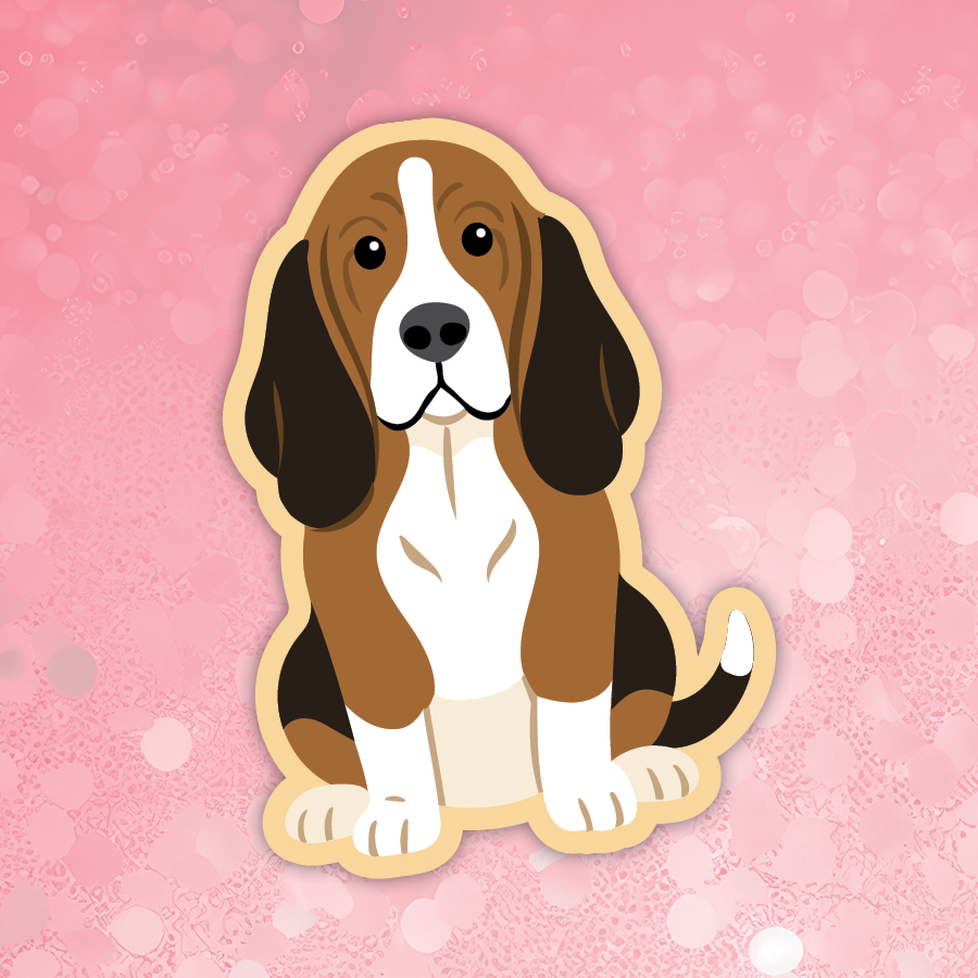 Basset Hound dog tri sticker