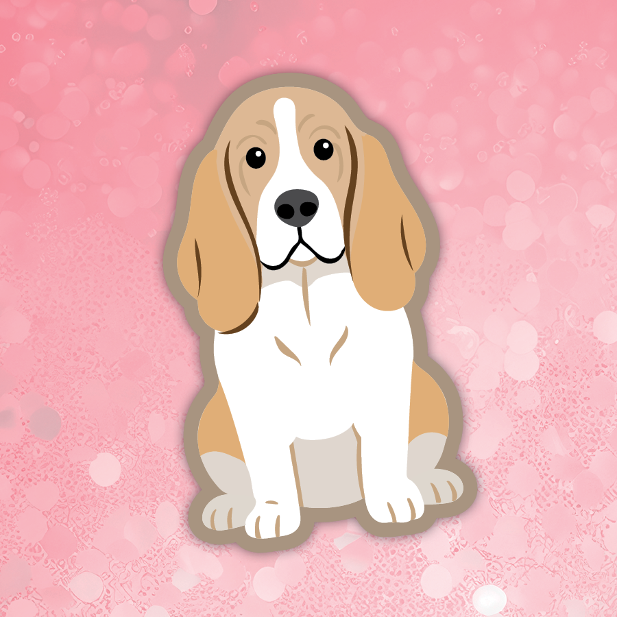 Basset Hound dog tan sticker
