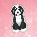 Bernedoodle black dog sticker
