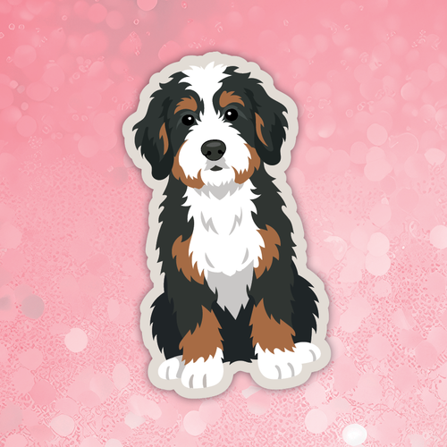 Bernedoodle tri dog sticker