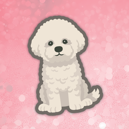 Bichon Frise cream dog sticker