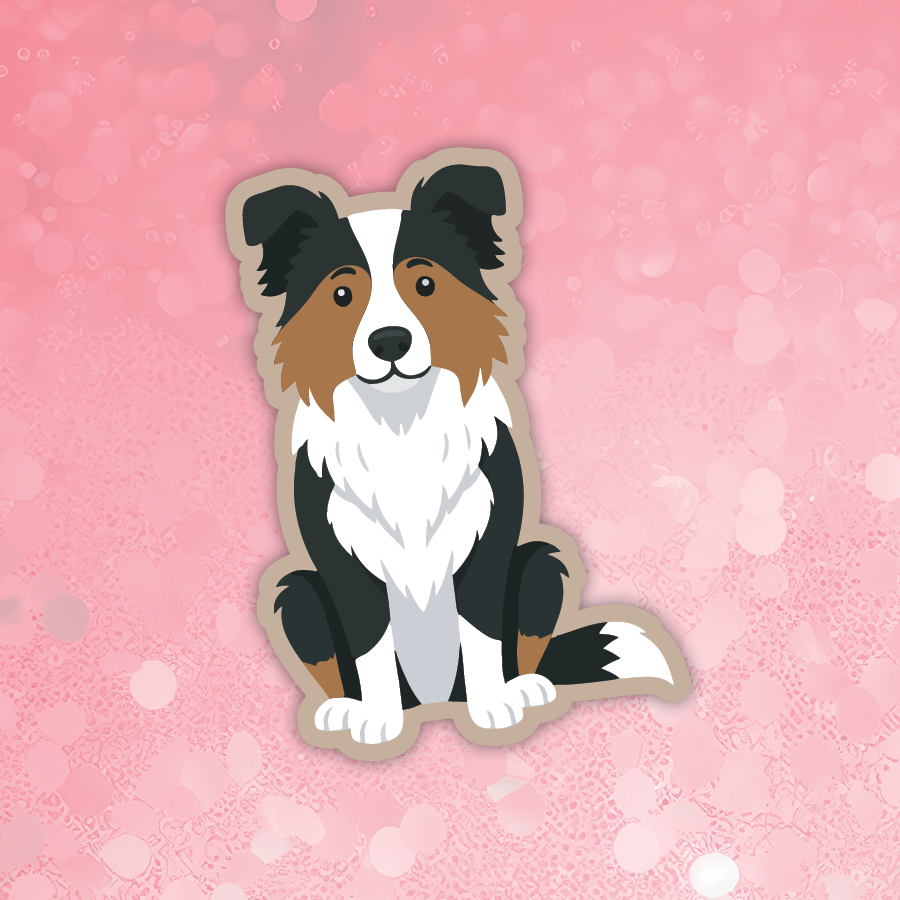 Border Collie tri dog sticker