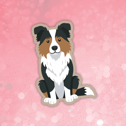 Border Collie tri dog sticker