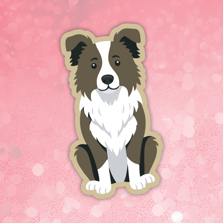 Border Collie brown dog sticker