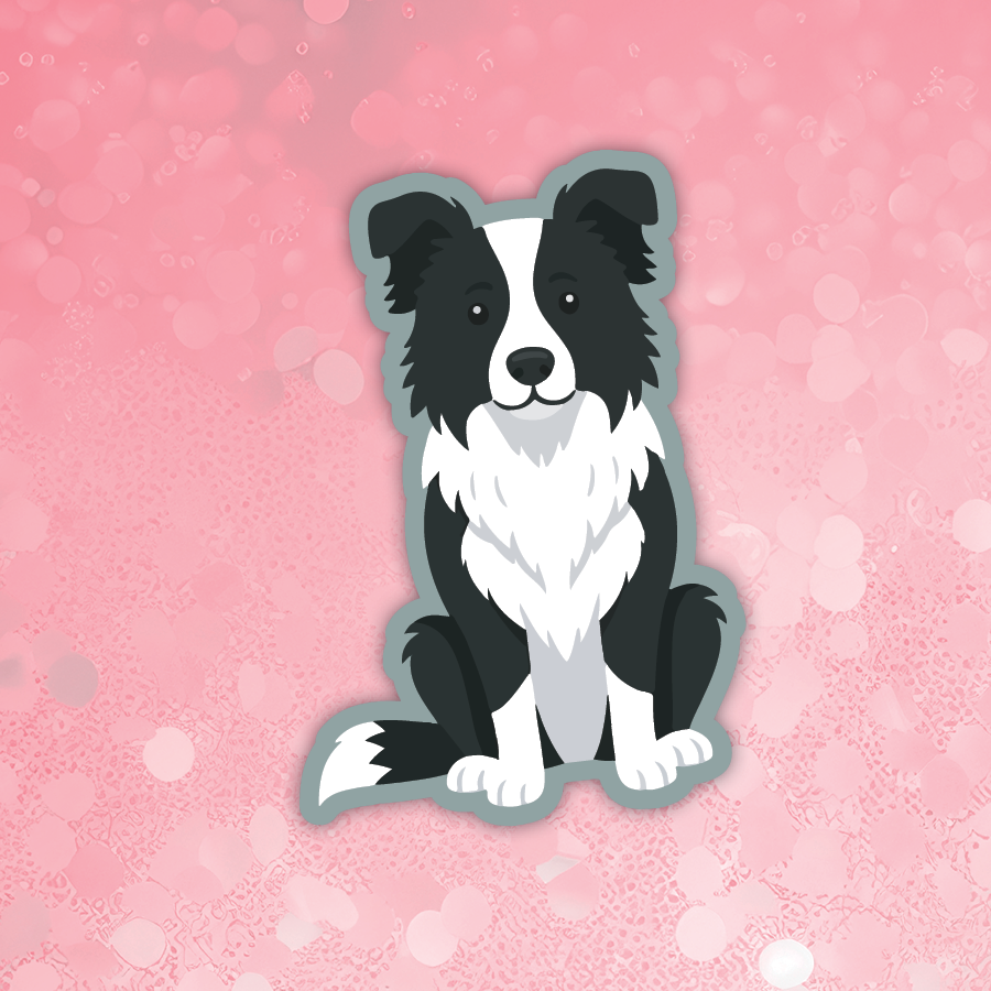 Border Collie black dog sticker