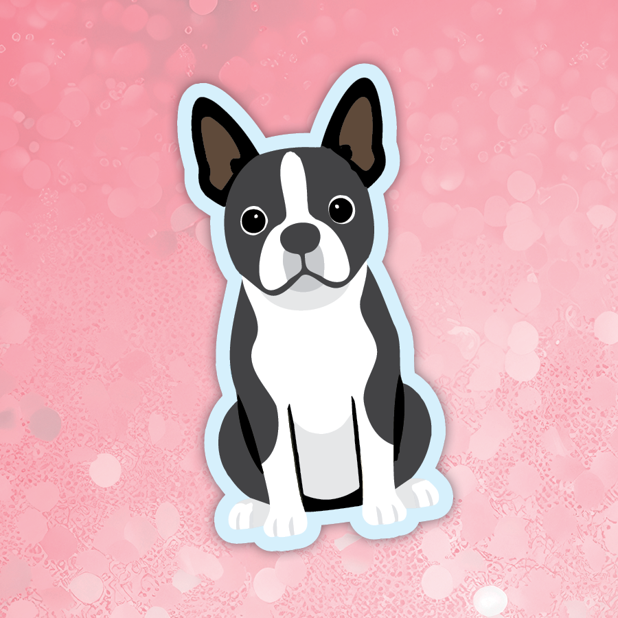 Boston Terrier black dog sticker
