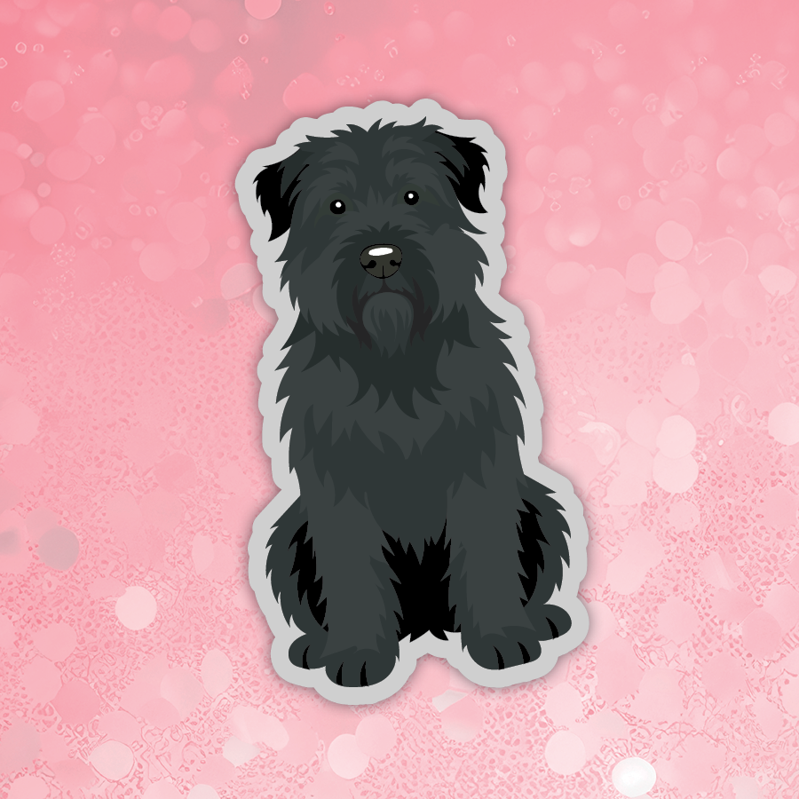 Bouvier black dog sticker