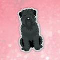 Bouvier black dog sticker