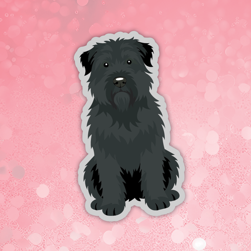 Bouvier black dog sticker