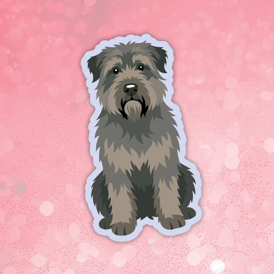 Bouvier dark gray dog sticker