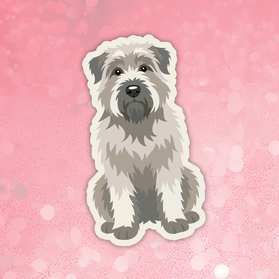 Bouvier light gray dog sticker