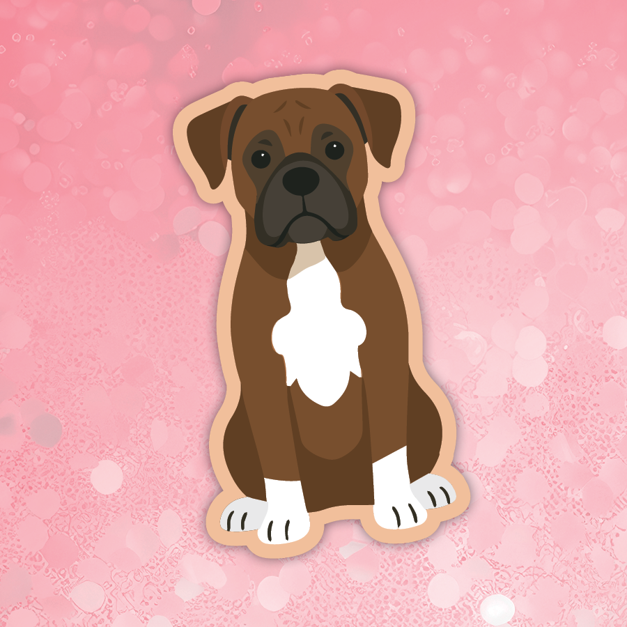 Boxer Brown Dog Sticker
