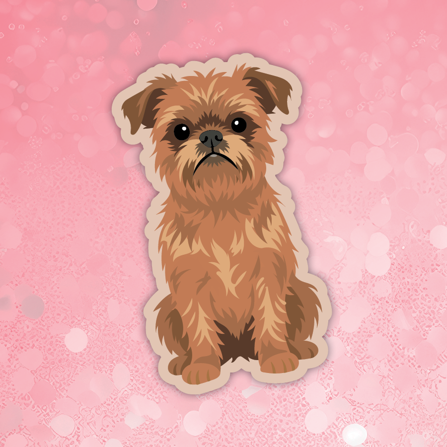 Brussels Griffon brown dog sticker