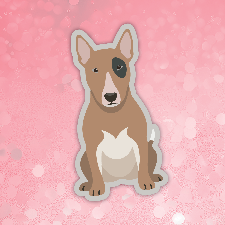 Bull Terrier brown dog sticker