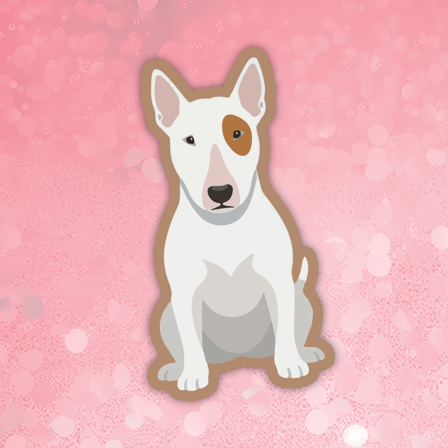Bull Terrier brown & white dog sticker