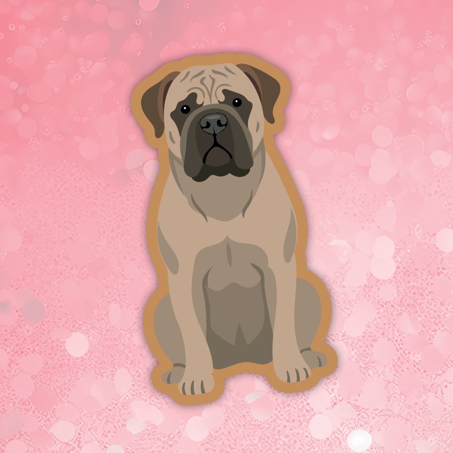 Bullmastiff tan dog sticker