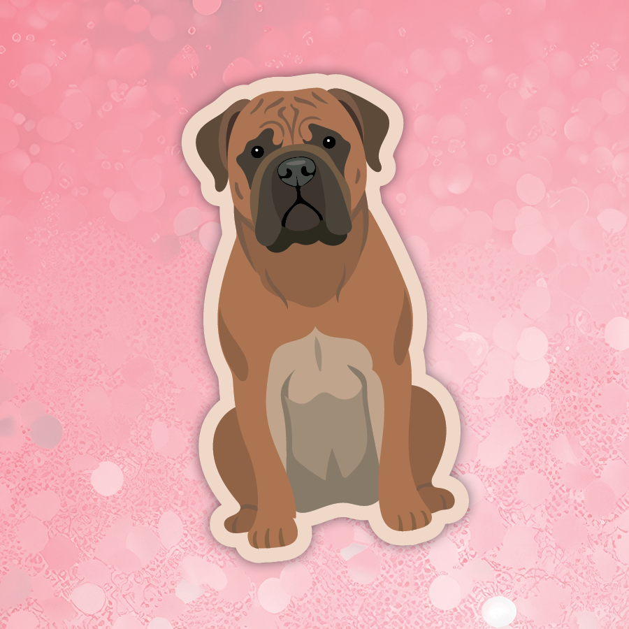Bullmastiff red dog sticker