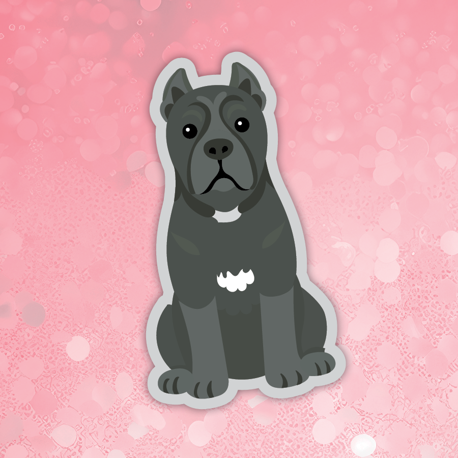 Cane Corso dark gray dog sticker
