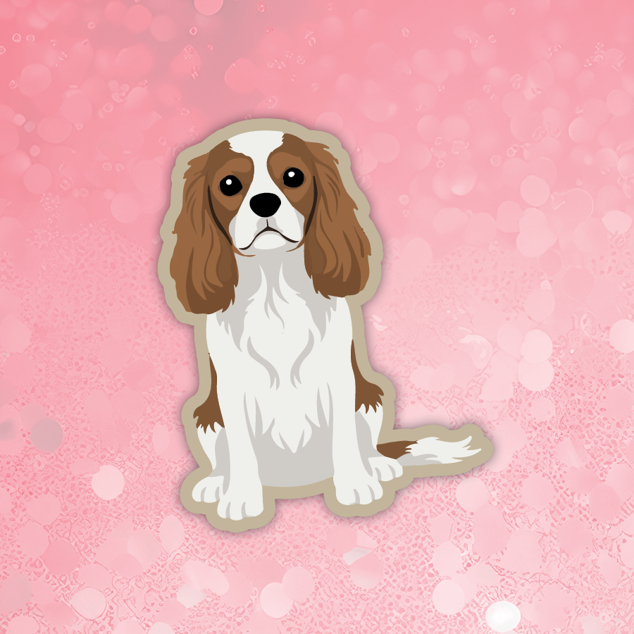 Cavalier King Charles mahogany dog sticker