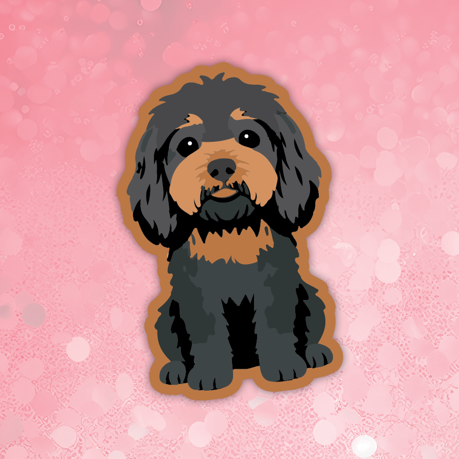 Cavapoo tri dog sticker