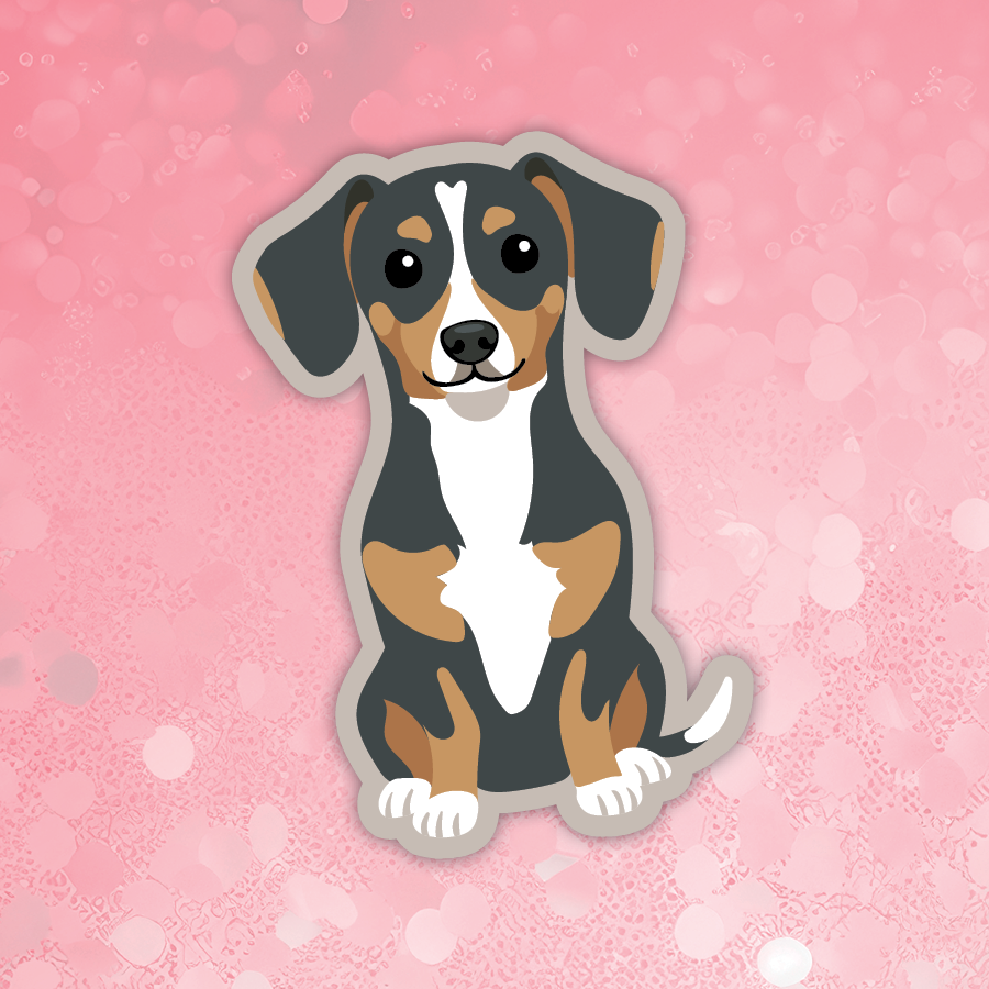 Chiweenie tri dog sticker