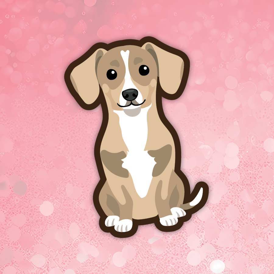 Chiweenie fawn dog sticker
