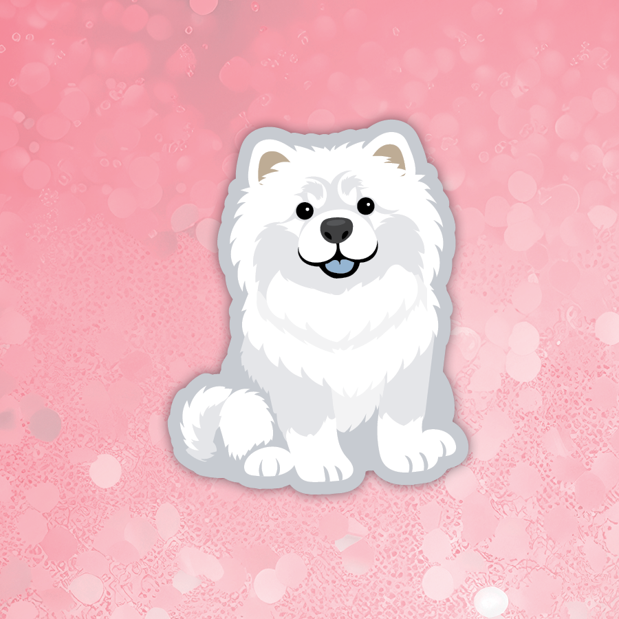 Chow Chow white dog sticker