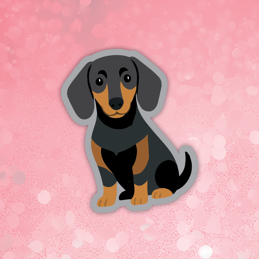Dachshund Black Short Sticker