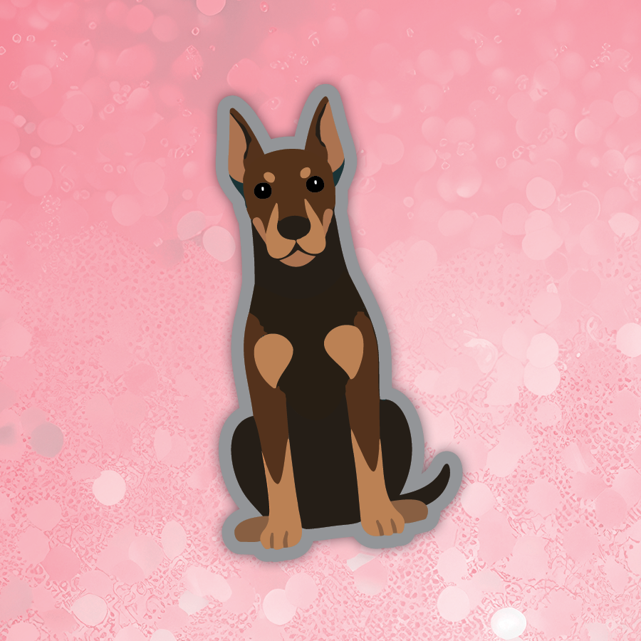 Dobermann Mahogany  sticker