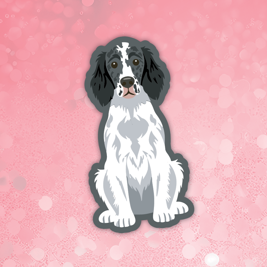 English Setter Black sticker