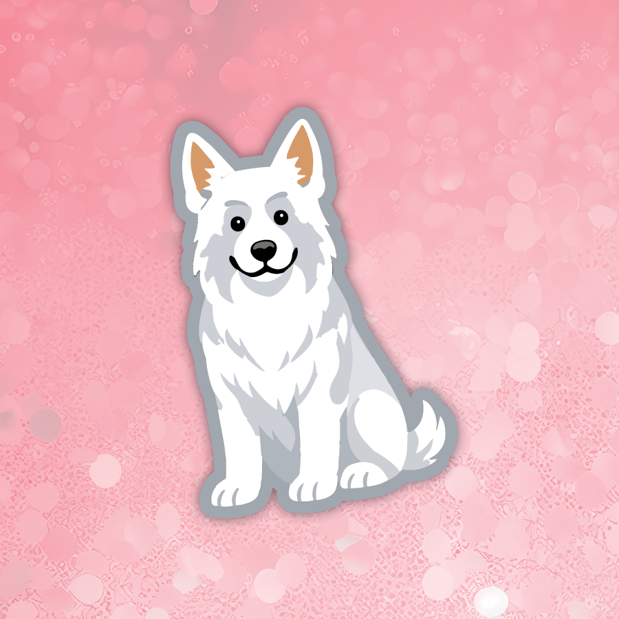 German Shepherd White Sticker