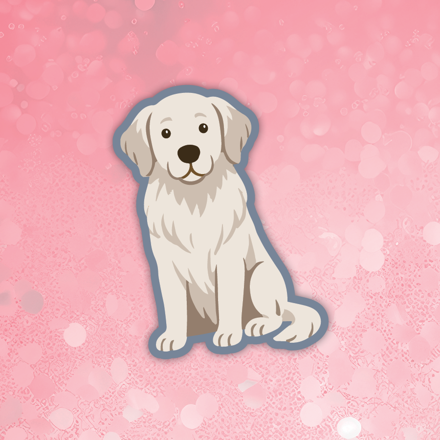 Golden Retriever white sticker